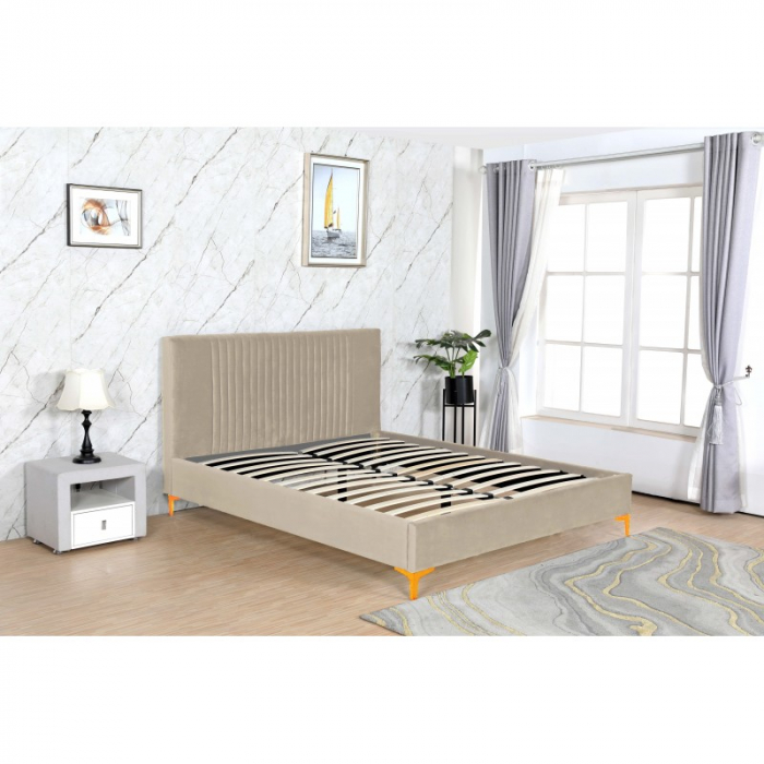 Pat Elegance 160x200 cm Tapitat Catifea Camel [2]
