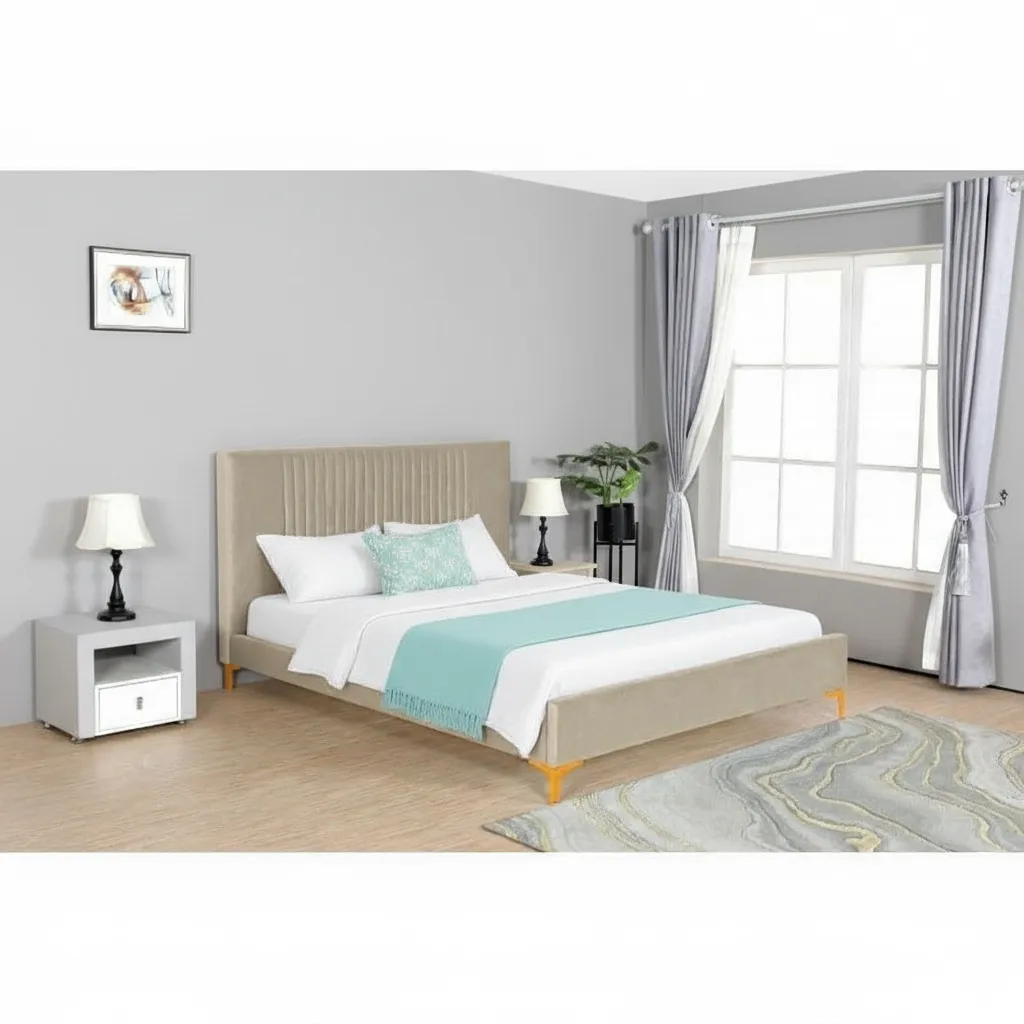 Pat Elegance 160x200 cm Tapitat Catifea Camel [2]