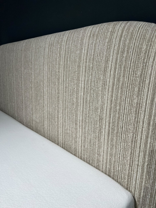 Pat Klass 160x200 cu Lada de Depozitare Tapitat Stofa Bej Somiera Inclusa [9]