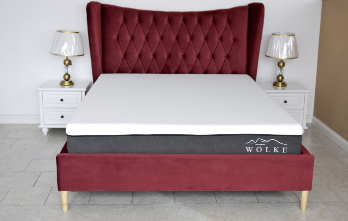 Pat Lora 180x200 cm Tapitat Catifea Magenta Somiera Inclusa [6]