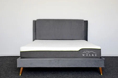 Pat Lyra 160x200 cm Tapitat Catifea Crem Somiera Inclusa Ml 2432 [4]