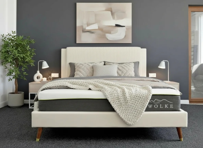 Pat Lyra 180x200 cm Tapitat Catifea Crem Somiera Inclusa Ml 2432 [3]
