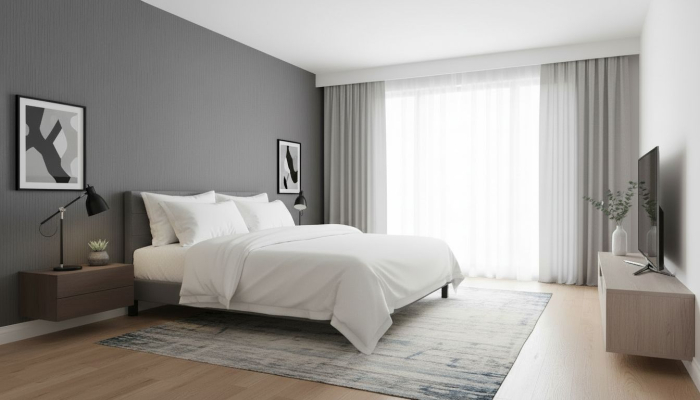 Pat Mali 160x200 cm Tapitat Stofa Gri Somiera Inclusa (cod L8) [2]