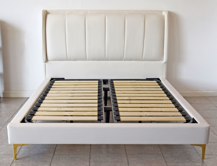 Pat Medusa 140x190 cm Tapitat Catifea Nuanta Crem Somiera Inclusa (cod 9925) [5]