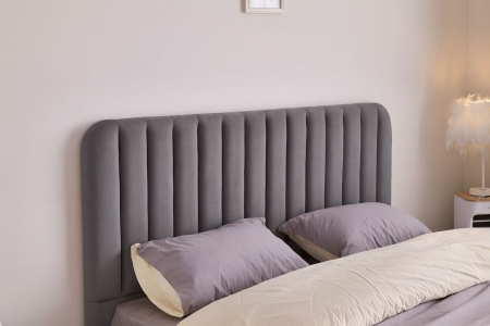 Pat Melinda 160x200 Lada de Depozitare Tapitat Catifea Gri (cod: ML-2202A) [7]