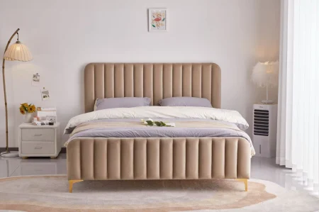 Pat Melinda 160X200 Tapitat Catifea Gri Somiera Inclusa [2]