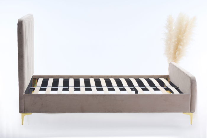 Pat Melinda 180X200 Tapitat Catifea Bej Somiera Inclusa (cod: ML-2202A) [6]