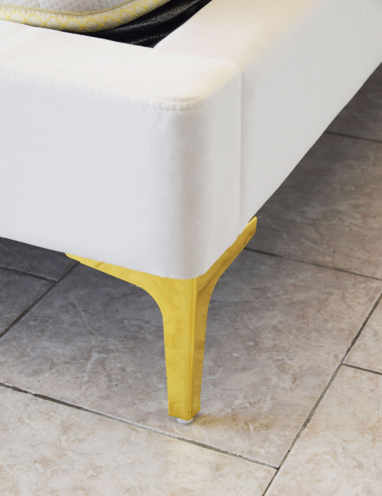 Pat Minelli 160x190 cm Tapitat Catifea Nuanta Crem Somiera Inclusa (cod RC65) [7]