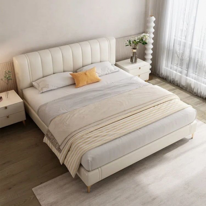Pat Minelli 140x190 cm Tapitat Catifea Nuanta Crem Somiera Inclusa (cod RC65) [2]