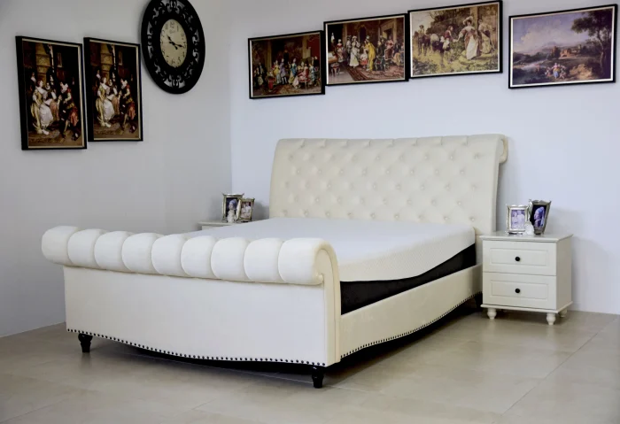 Pat Misterio 180x200 cm Crem + Saltea Wolke Memory Confortable Airflow 180x200x30 cm [3]
