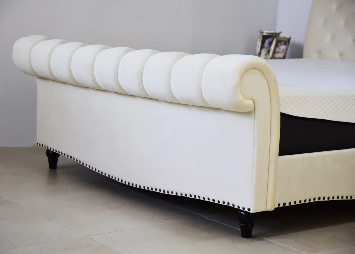 Pat Misterio 180x200 cm Crem + Saltea Wolke Memory Confortable Airflow 180x200x30 cm [5]