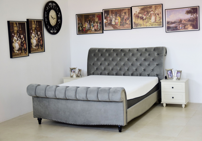 Pat Misterio 180x200 cm Tapitat Catifea Gri [3]