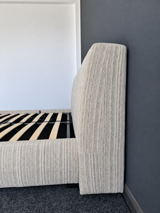 Pat Moda 160x200 cm Lada de Depozitare Tapitat Stofa Bej Somiera Inclusa (cod ML2616-PEAK-110) [11]