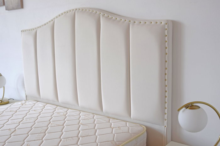 Pat Musset 160x190 cm Tapitat Catifea Nuanta Crem Somiera Inclusa (cod 6607) [6]