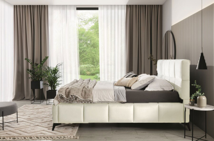 Pat Rubik 180x200 cm Tapitat Catifea Crem Somiera Inclusa  Marketmob [2]