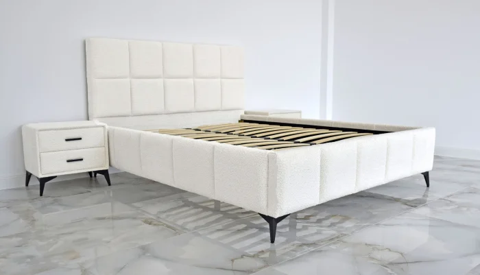 Pat Rubik 180x200 cm Tapitat Catifea Crem Somiera Inclusa  Marketmob [2]