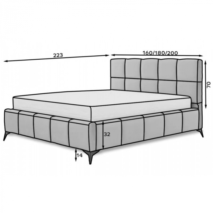 Pat Rubik 180x200 cm Tapitat Catifea Crem Somiera Inclusa  Marketmob [3]