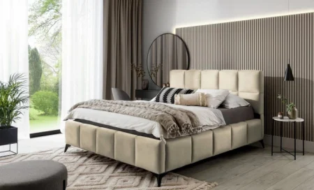 Pat Rubik 180x200 cm Tapitat Catifea Crem Somiera Inclusa  Marketmob [7]