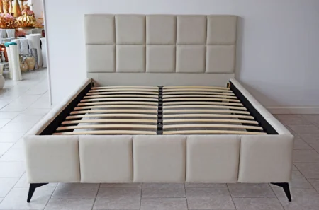 Pat Rubik 180x200 cm Tapitat Catifea Crem Somiera Inclusa  Marketmob [3]