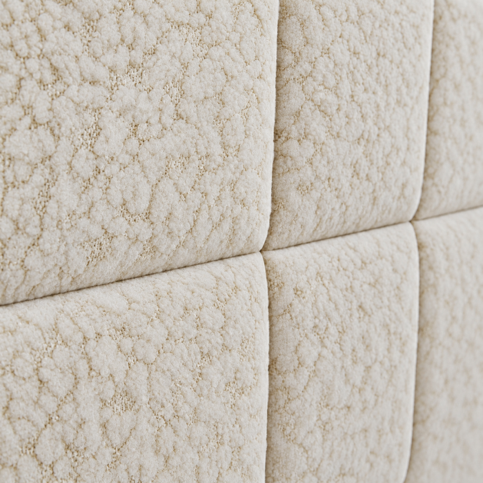Pat Rubik 160x200 cm Tapitat Stofa Teddy Alb/Crem Somiera Inclusa (cod ML2223-UF998-01) [7]