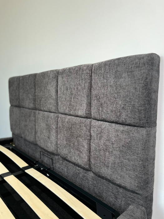 Pat Rubik 180x200 cm Tapitat Stofa Gri Somiera Inclusa (cod ML2223-15) [4]