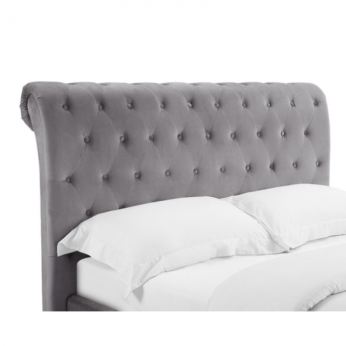 Pat Silver 160x200 cm Tapitat Catifea Dark Grey [3]