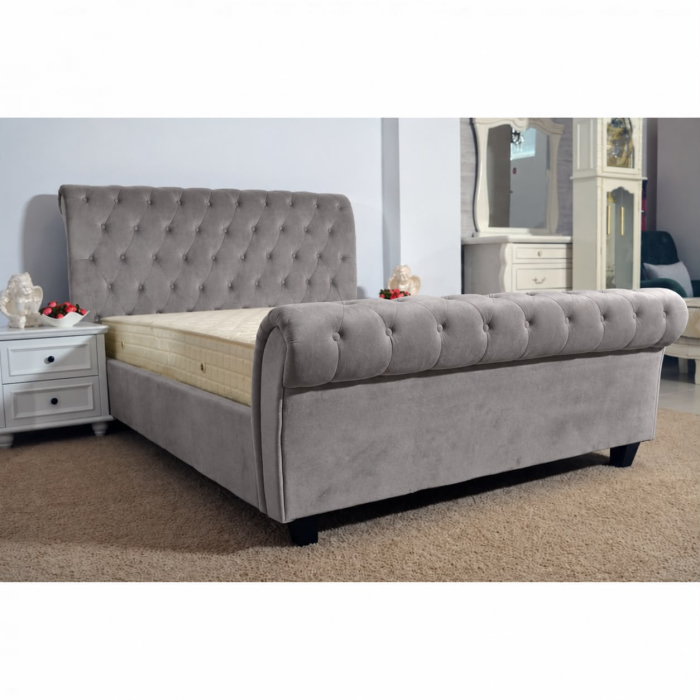 Pat Silver 160x200 cm Tapitat Catifea Dark Grey [5]