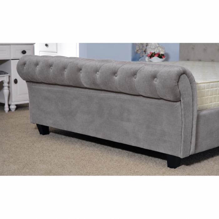Pat Silver 160x200 cm Tapitat Catifea Dark Grey [6]