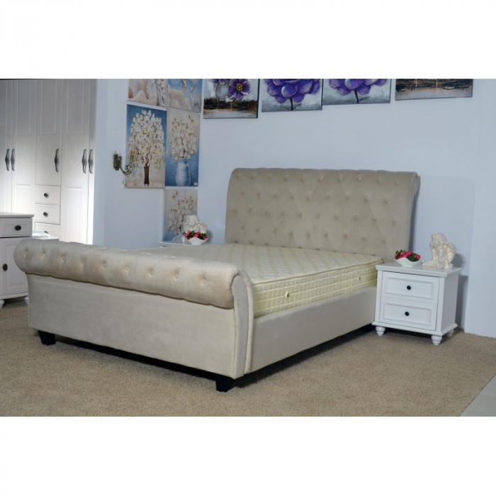 Pat Silver 160x200 cm Tapitat Catifea Taupe [3]