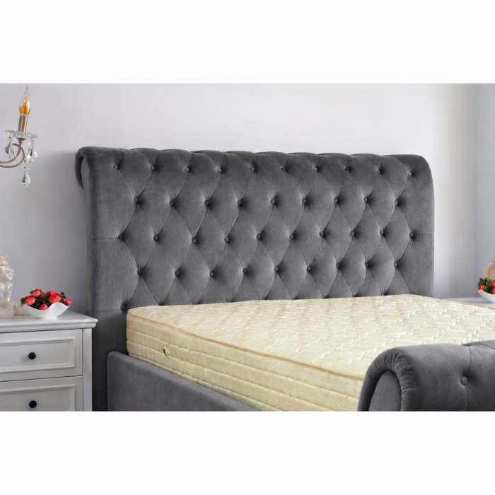 Pat Silver 180x200 cm Tapitat Catifea Dark Grey [7]