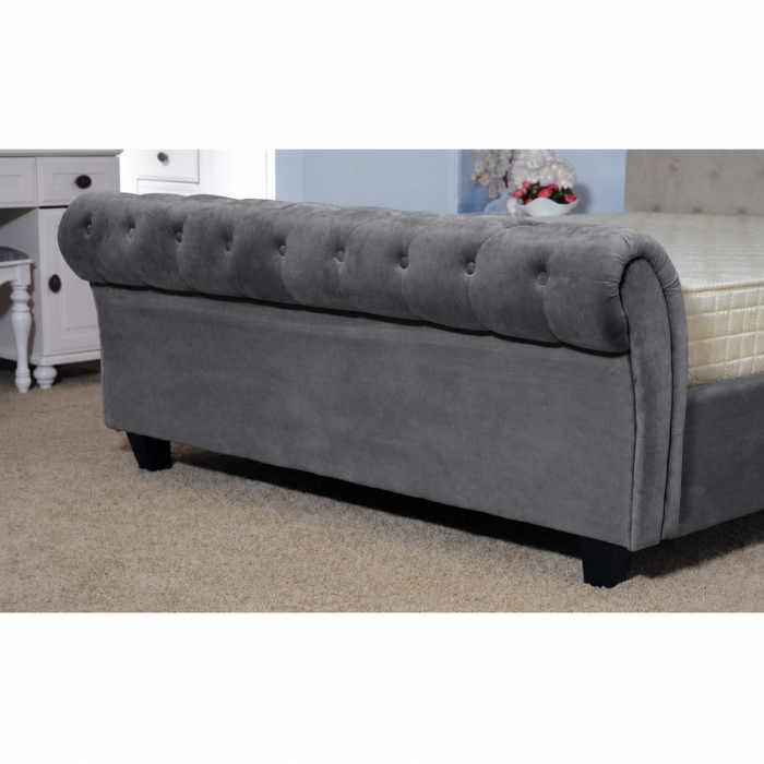 Pat Silver 180x200 cm Tapitat Catifea Dark Grey [8]