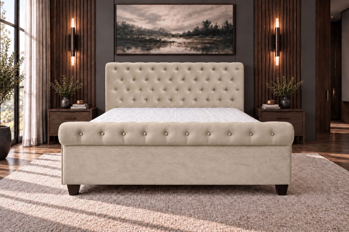 Pat Silver 180x200 cm Tapitat Catifea Dark Grey [2]