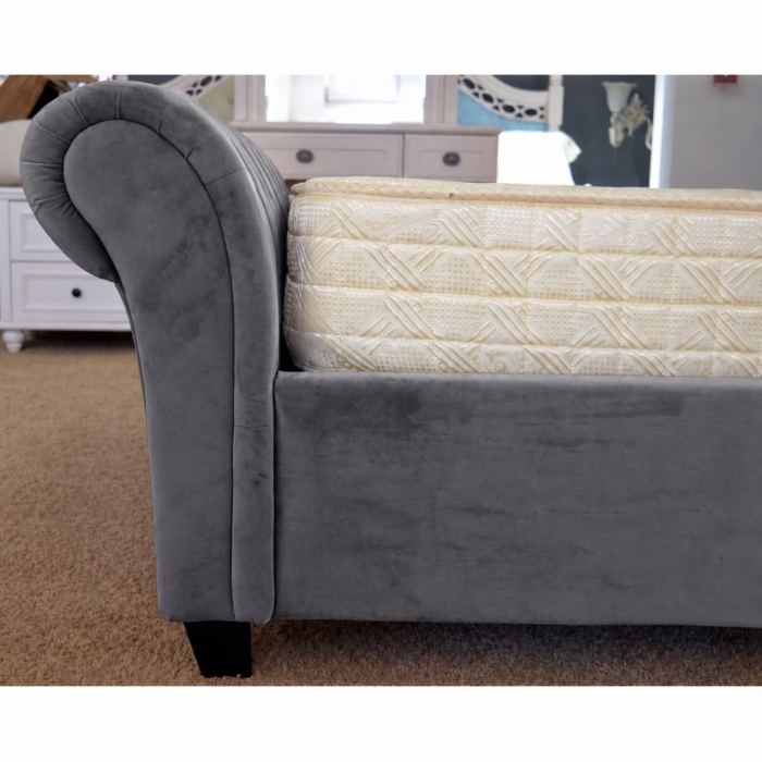 Pat Silver 180x200 cm Tapitat Catifea Dark Grey [9]