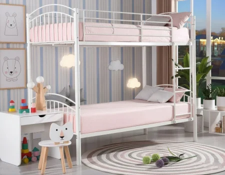 Pat Supraetajat 215x99 cm Metalic Negru Kids MBO6 [2]