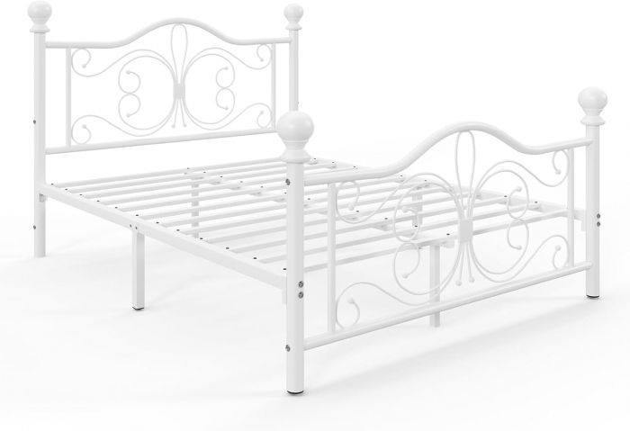 Pat Timeless Metalic 160x200 cm Nuanta Alb Somiera Inclusa MB22 [4]
