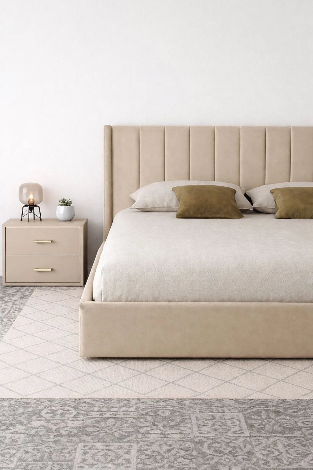 Pat Tossino 160x200 cm Tapitat Catifea Nuanta Ivory Somiera Inclusa (cod:L17-01-ivory) [3]