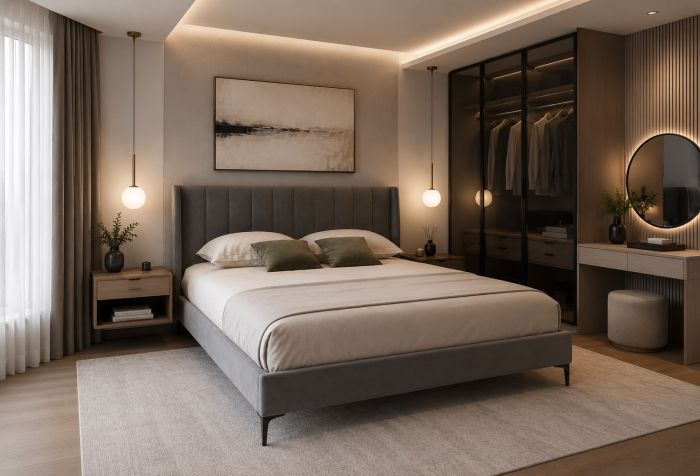 Pat Tossino 180x200 cm Tapitat Catifea Nuanta Ivory Somiera Inclusa (cod:L17-01-ivory) [2]
