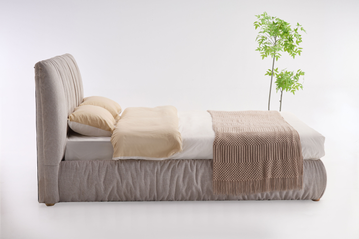 Pat Venere 180x200 cm Tapitat Stofa Bej Somiera Inclusa ( ML 2506 ) [2]