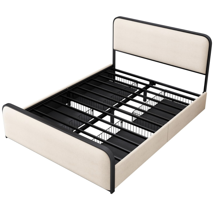 Pat Vida 4 Sertare 180x200 + Saltea Wolke Arcuri Pocket + Memory Gel 183x203x32 cm [6]