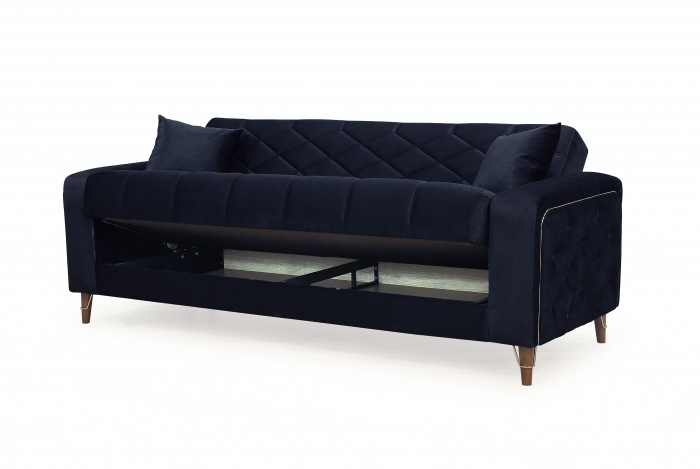 Set 3+2+1 Melissa Catifea Lada Depozitare 57-103 Negru [4]