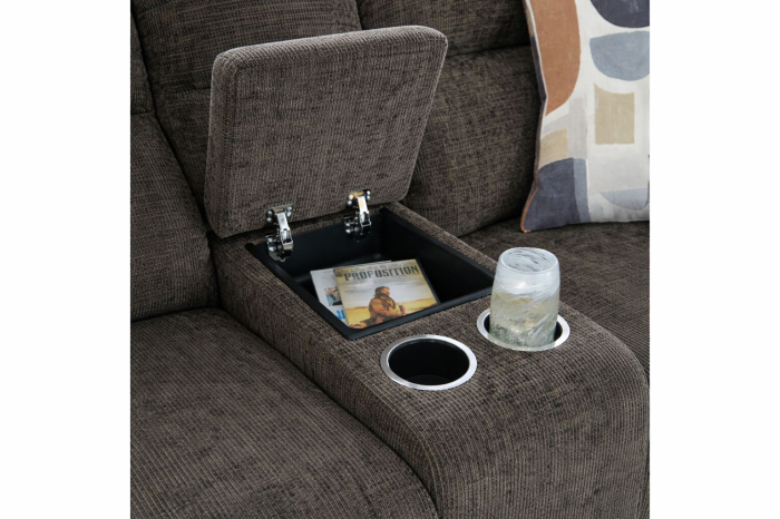 Set Canapele 3+2+1 Kanlow cu Recliner Tapitate Stofa Gri Inchis [7]