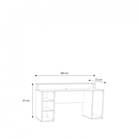 Birou Race led 160x91x72 cm Nuanta Alb [4]