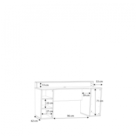 Birou Race led 160x91x72 cm Nuanta Alb [5]