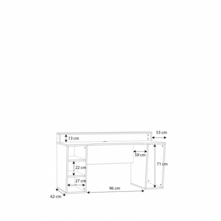 Birou Race Led 160x91x72 cm Nuanta Negru [2]