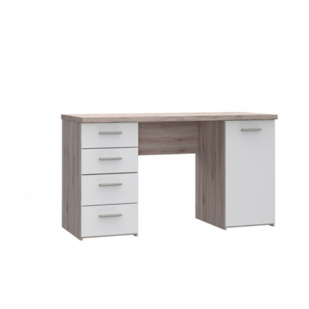 Birou Smart 145x76x60 cm Nuanta Alb/Sonoma [5]