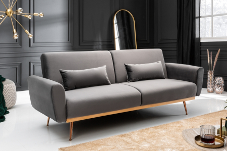 Canapele - Canapea Amadeo 211x83x85 cm Rabatabila Catifea Gri
