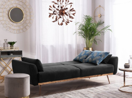 Canapea Amadeo 211x83x85 cm Rabatabila Catifea Negru [1]