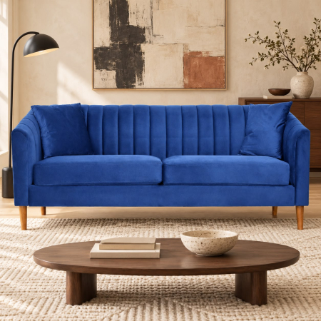 Canapele - Canapea Belle 208x80x85 cm Material Catifea Albastru