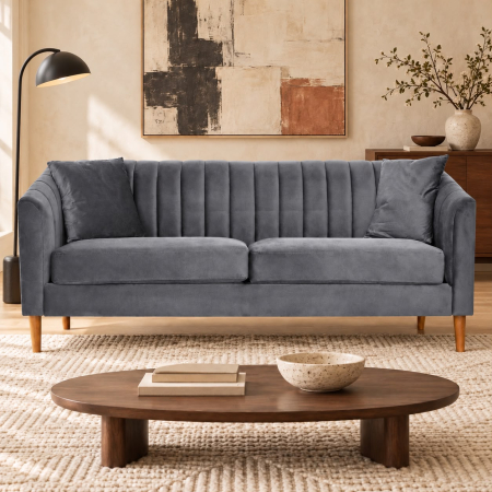 Canapele - Canapea Belle 208x80x85 cm Material Catifea Gri