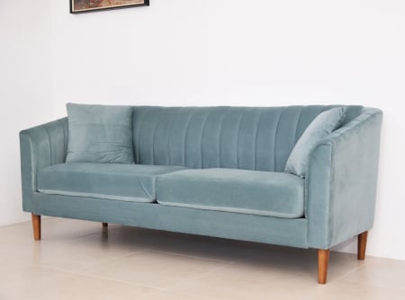 Canapea Belle 208x80x85 cm Material Catifea Turcoaz [2]